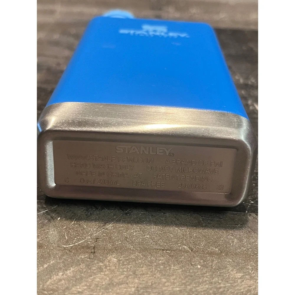 Stanley Classic Easy Fill Wide Mouth Flask 8oz Blue Stainless Steel 10-00836-234